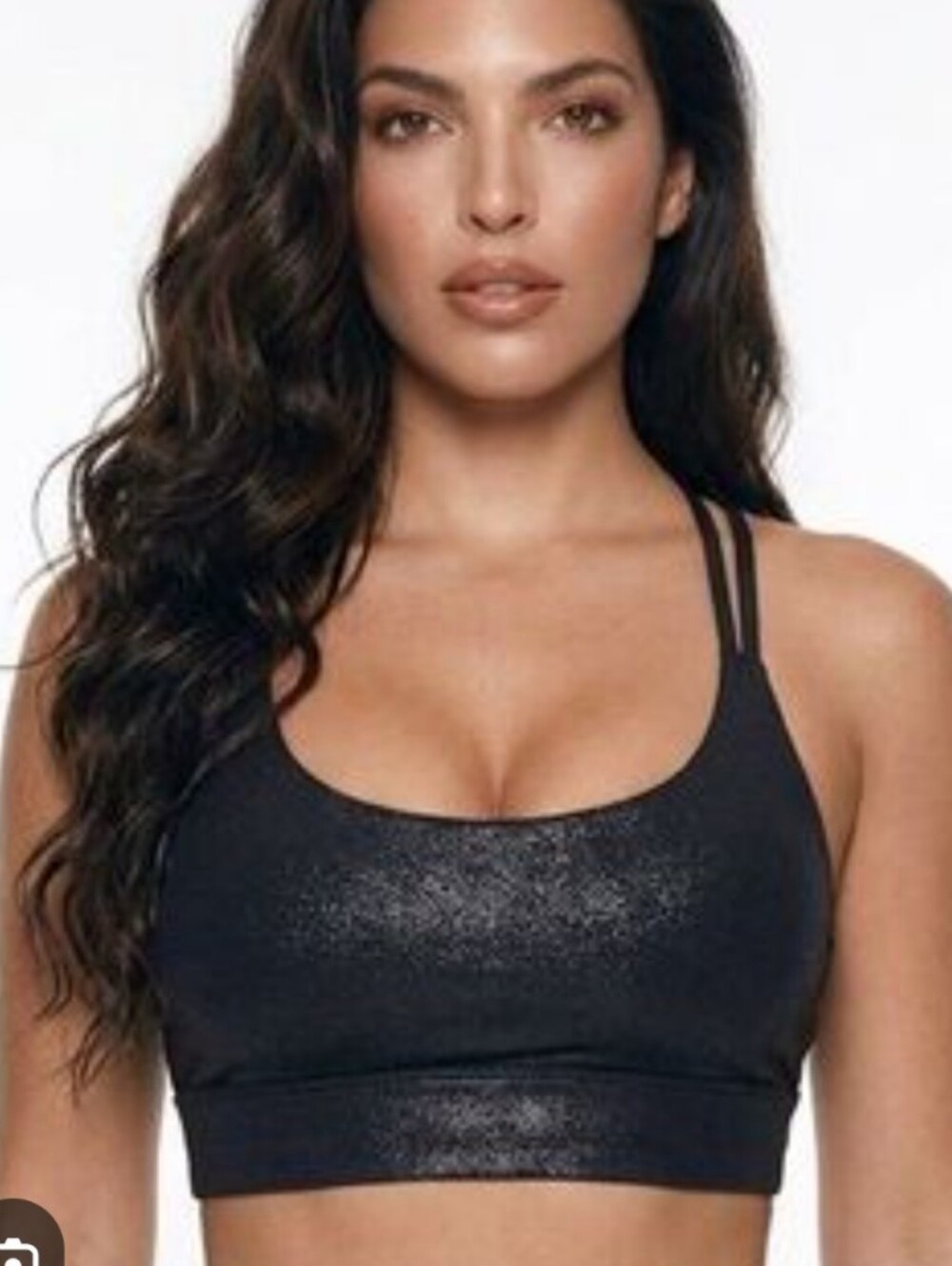 lululemon athletica Black Shimmer Double-Strap Sports Bra